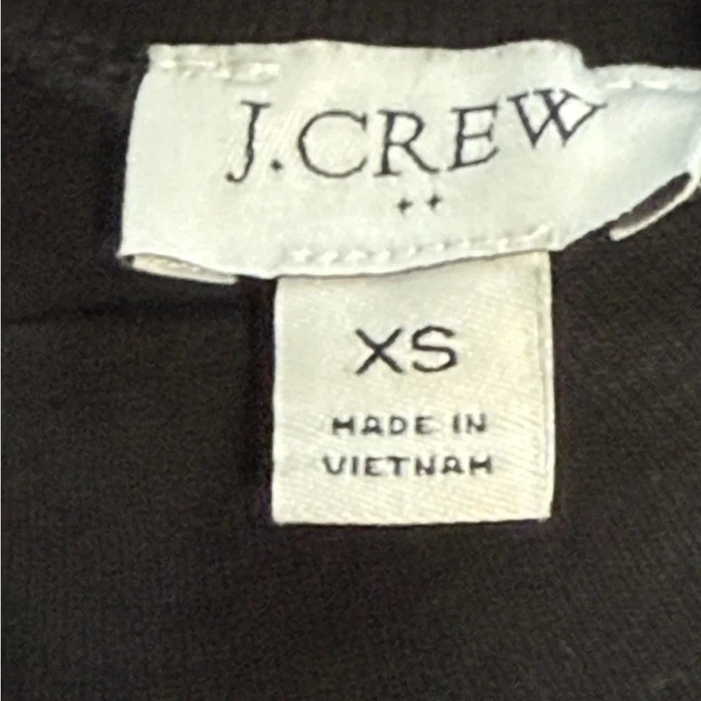 J Crew Factory Black Cotton Ribbed Mockneck Puff Sleeve Top Size XS